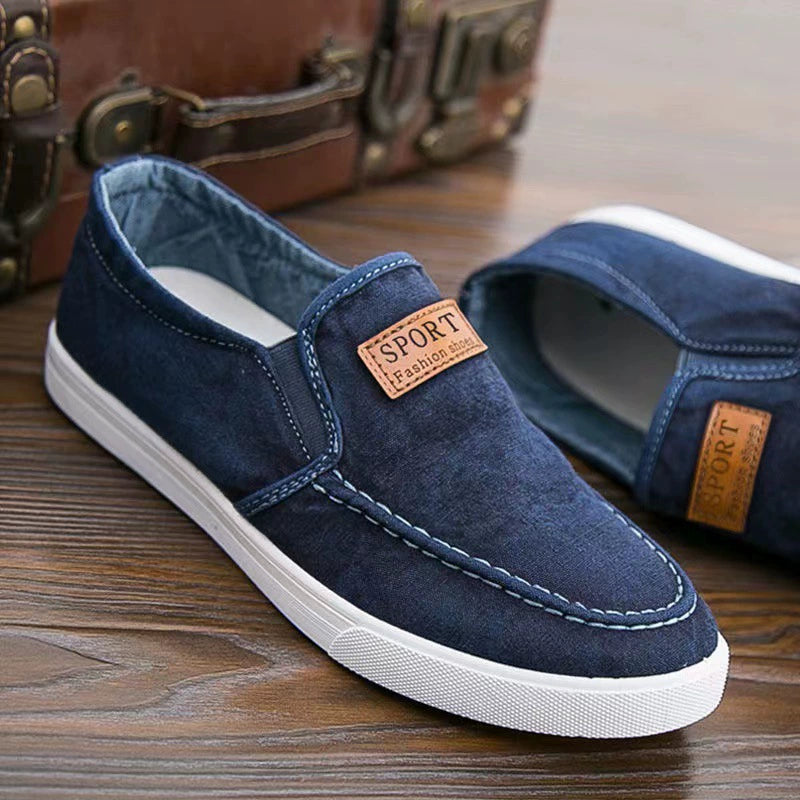 Casual slip-on-sko i kanvas for menn
