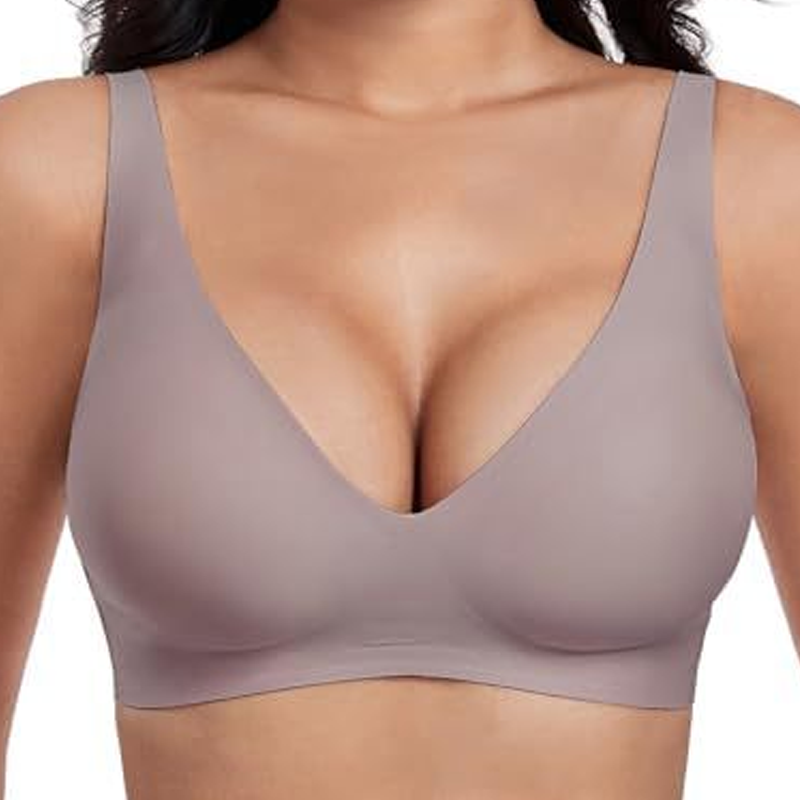 Sømløs BH med dyp V-utringning og push-up-wire