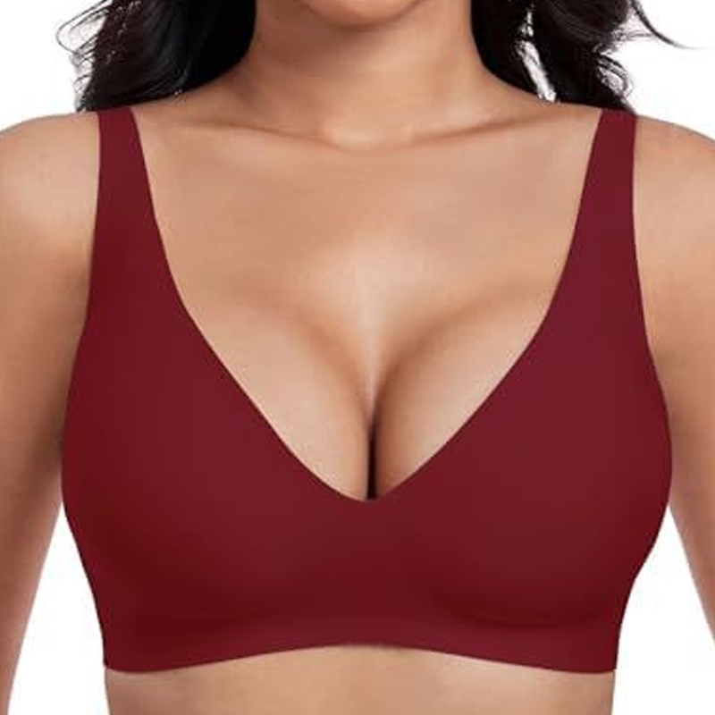 Sømløs BH med dyp V-utringning og push-up-wire