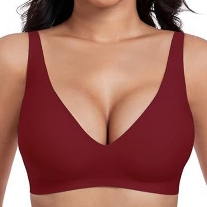 Sømløs BH med dyp V-utringning og push-up-wire