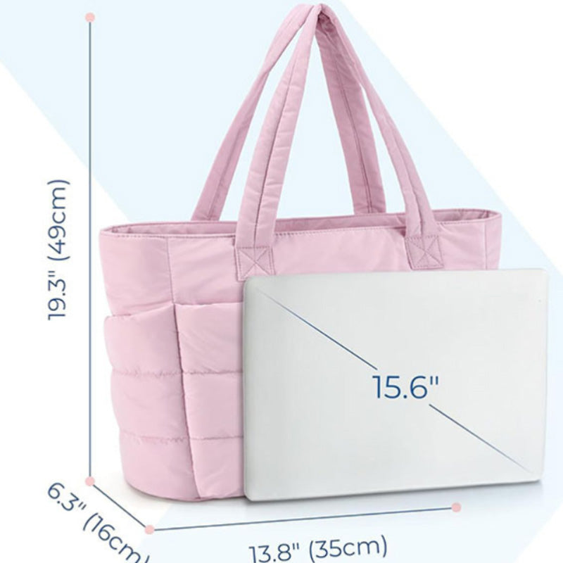 🔥 Ekstraordinært salg 50 % rabatt 🔥 Lett, lyserød totebag for kvinner