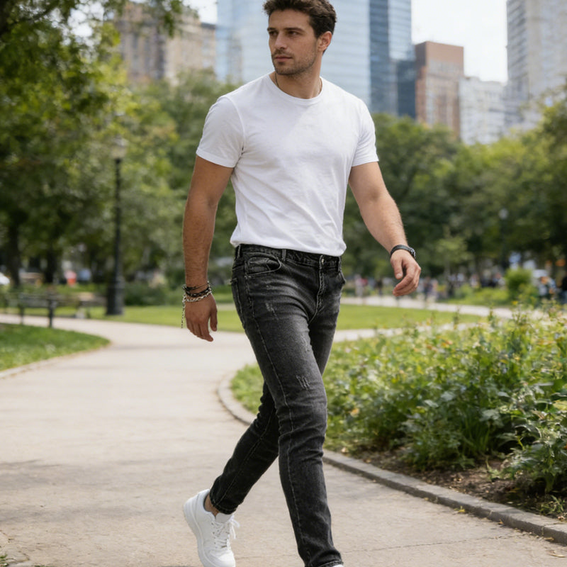 ⏳Tidsbegrenset tilbud⏰Moderne stretchjeans i slim fit for menn