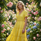 🌸👗✨ Elegant damklänning med V-ringning och spetsdetaljer – feminin, elegant, perfekt för speciella tillfällen. 🕊️