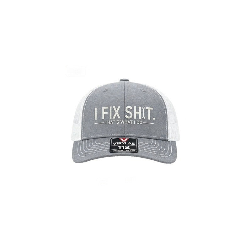 🧢 2026 NYHET 😎 Mesh bak traktorkapsel med "I Fix Shit" broderi – pustende utendørs solhatt ☀️🧢