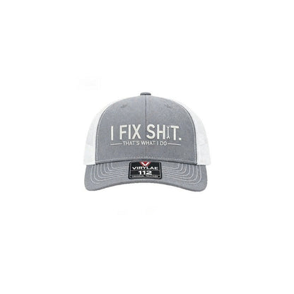 🧢 2026 NYHET 😎 Mesh bak traktorkapsel med "I Fix Shit" broderi – pustende utendørs solhatt ☀️🧢