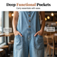 👖Dam casual baggy denimoveraller med fickor – Avslappnad stil, komfort hela dagen✨