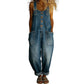 👖Dam casual baggy denimoveraller med fickor – Avslappnad stil, komfort hela dagen✨