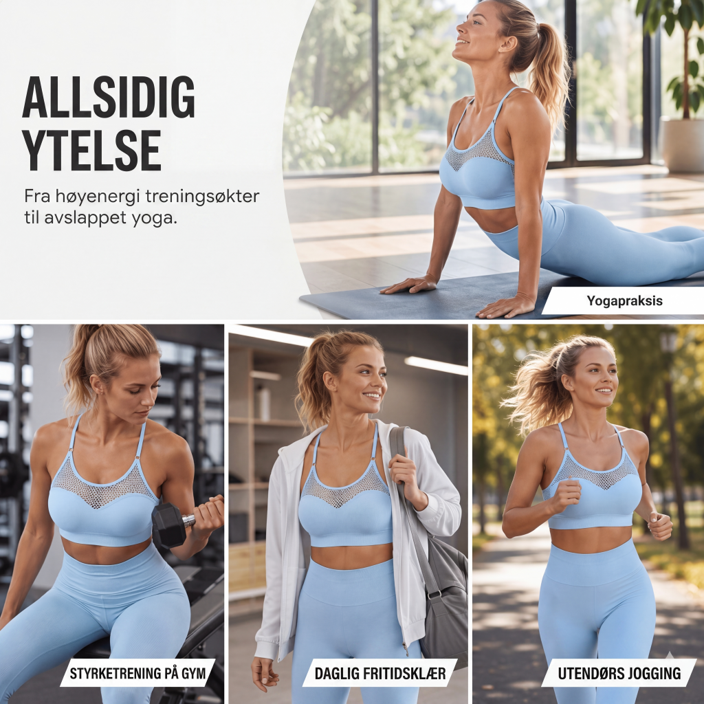 Dame BH med hulmønster og push-up-effekt for trening