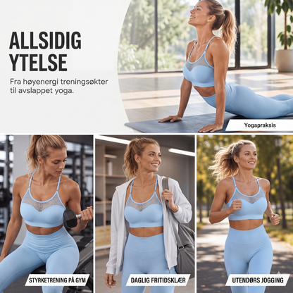 Dame BH med hulmønster og push-up-effekt for trening