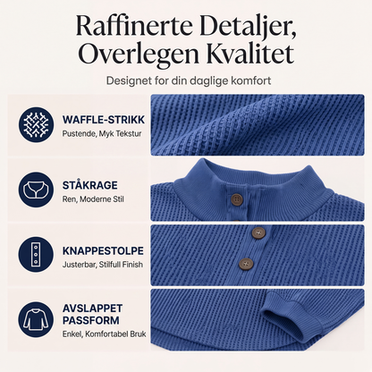 Henley-genser i vaffelstrikk for damer