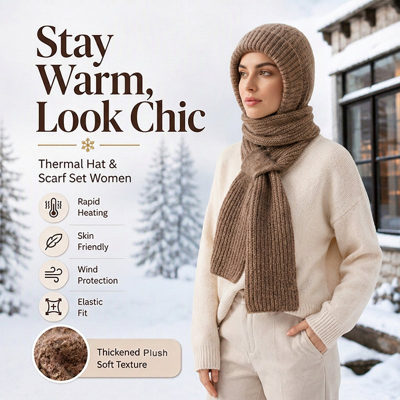 🌨️🧣 Strikket hetteskjerf | Lue, hette og halsvarmer i ett – 3-i-1 varme for kalde dager ✨