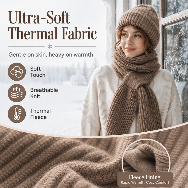 🌨️🧣 Strikket hetteskjerf | Lue, hette og halsvarmer i ett – 3-i-1 varme for kalde dager ✨