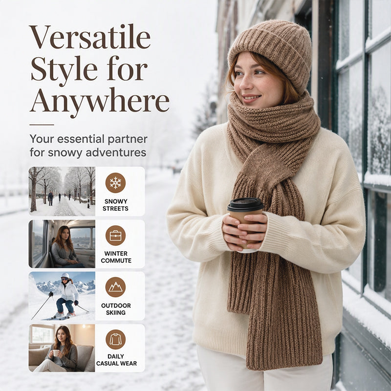 🌨️🧣 Strikket hetteskjerf | Lue, hette og halsvarmer i ett – 3-i-1 varme for kalde dager ✨