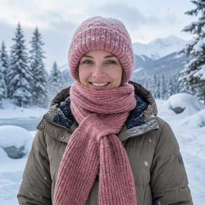 🌨️🧣 Strikket hetteskjerf | Lue, hette og halsvarmer i ett – 3-i-1 varme for kalde dager ✨