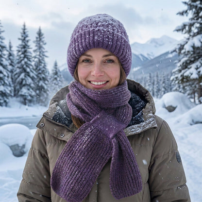 🌨️🧣 Strikket hetteskjerf | Lue, hette og halsvarmer i ett – 3-i-1 varme for kalde dager ✨