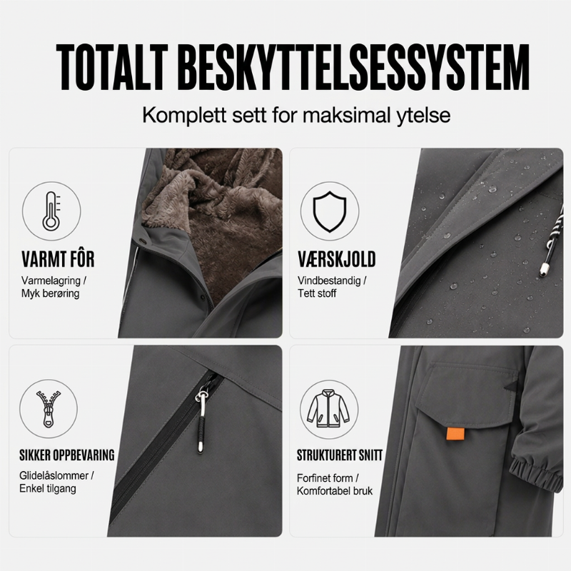 🔥 50 % RABATT! 🧥 Parka med hette og plysjfôr for menn — Hold deg varm med stil denne vinteren ❄️