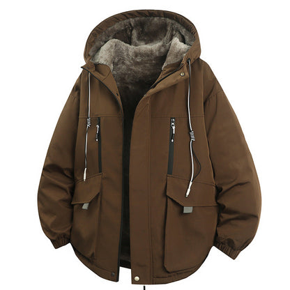 🔥 50 % RABATT! 🧥 Parka med hette og plysjfôr for menn — Hold deg varm med stil denne vinteren ❄️