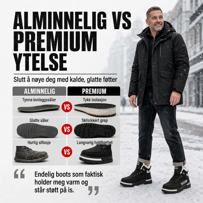 Herre støvler med varmt fôr og sklisikker såle