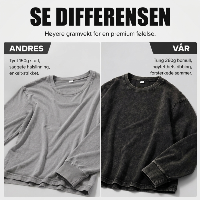 Vintage-vasket langermet T-skjorte
