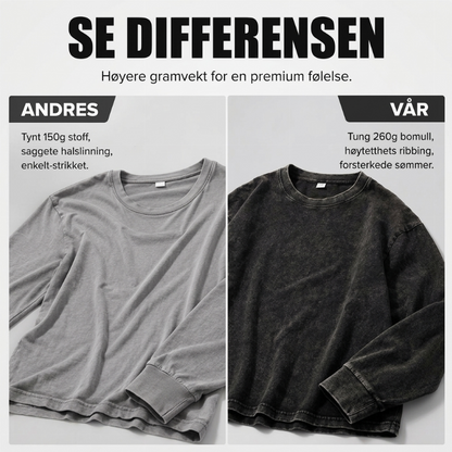 Vintage-vasket langermet T-skjorte