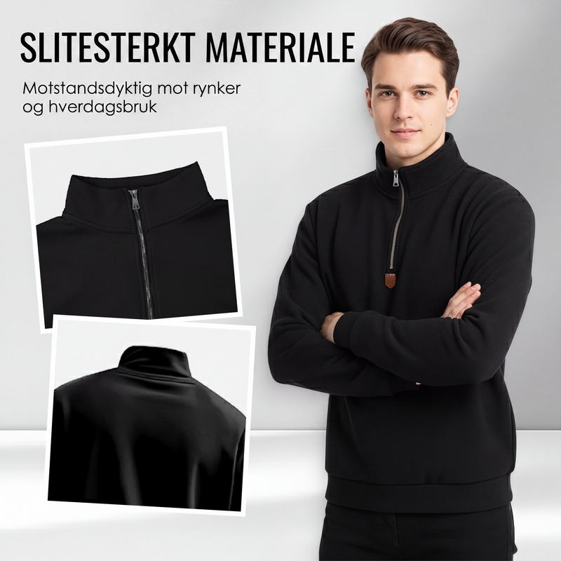 Gensre for menn med stående krage og kvart glidelås