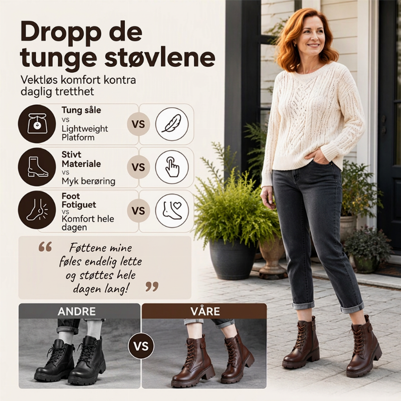 Dame støvletter - Retro Plateåvne Støvletter