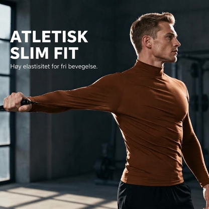 Menns tettsittende genser med falsk turtleneck