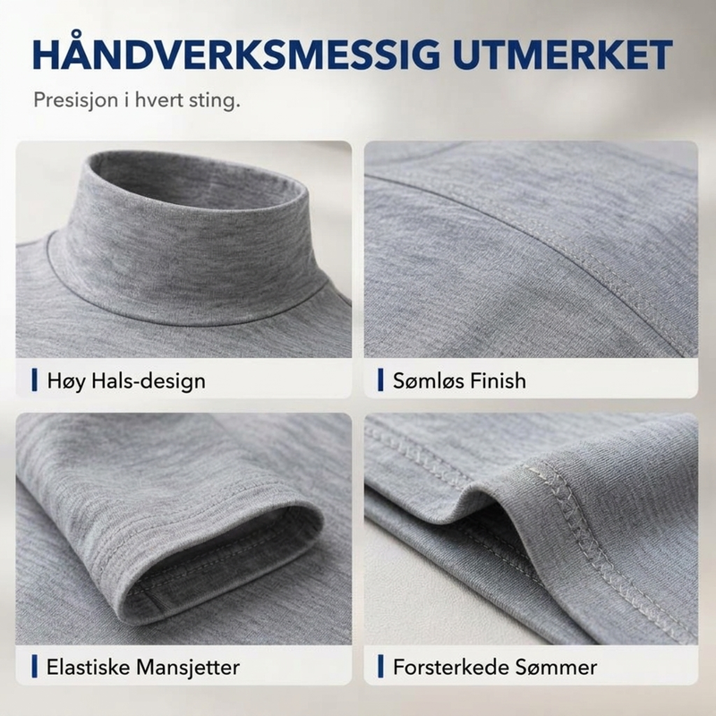 Menns tettsittende genser med falsk turtleneck