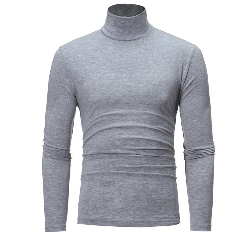 Menns tettsittende genser med falsk turtleneck