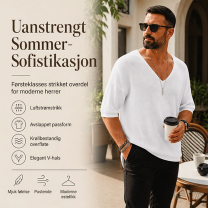 Avslående V-hals genser for herrer