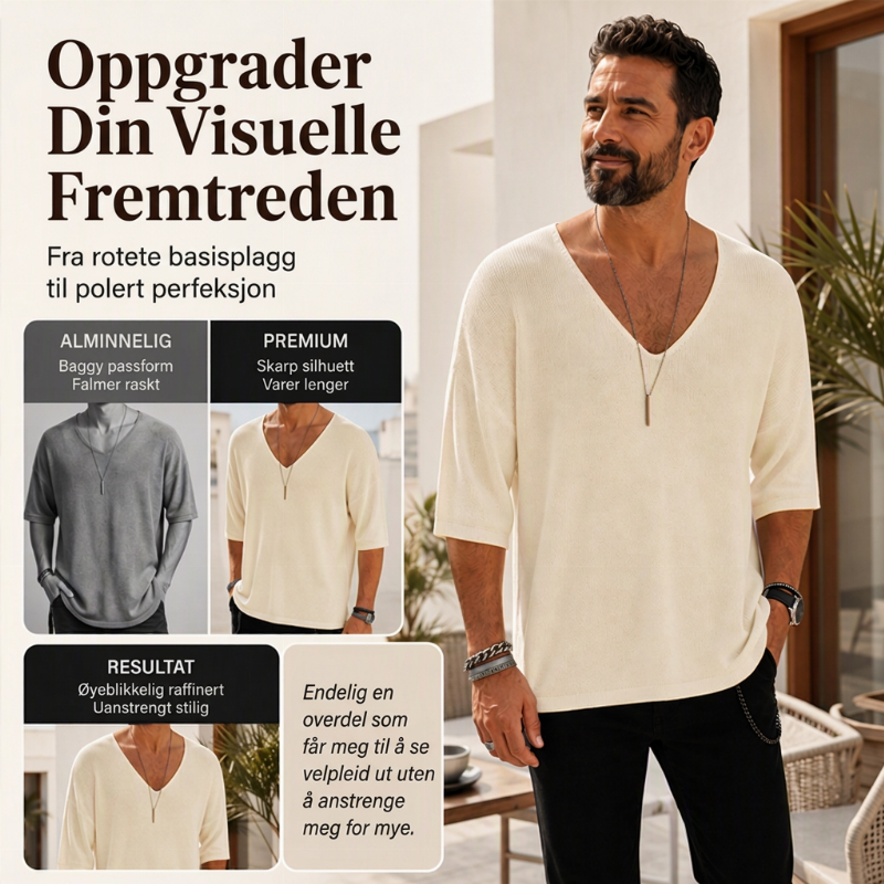 Avslående V-hals genser for herrer