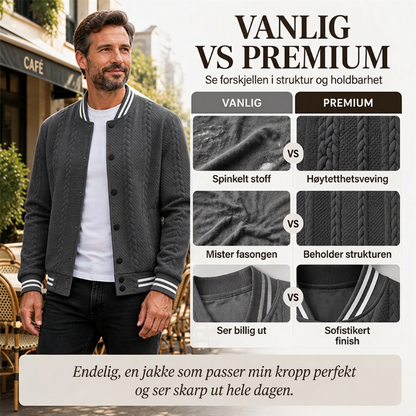 Herre Avslappet Jakke med Jacquard-mønster