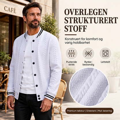Herre Avslappet Jakke med Jacquard-mønster