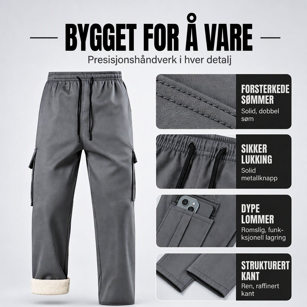 Spesialtilbud: 50 % rabatt🔥Varme cargobukser for menn med plysjfôr