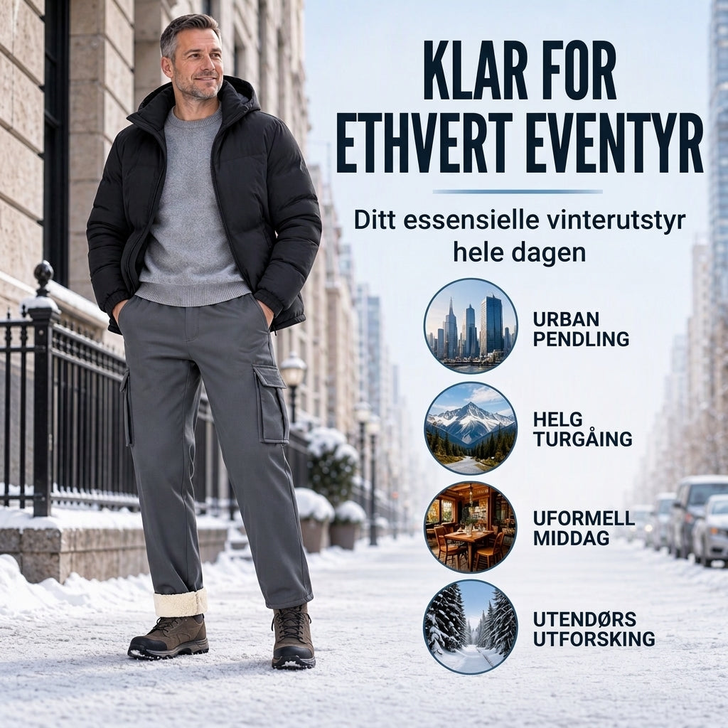 Spesialtilbud: 50 % rabatt🔥Varme cargobukser for menn med plysjfôr