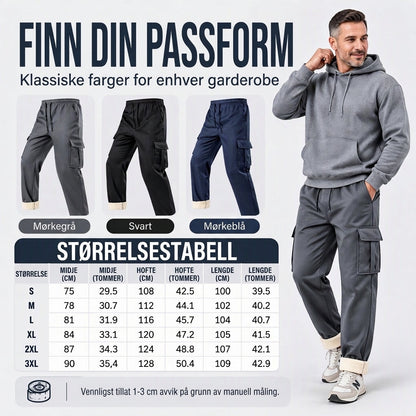 Spesialtilbud: 50 % rabatt🔥Varme cargobukser for menn med plysjfôr
