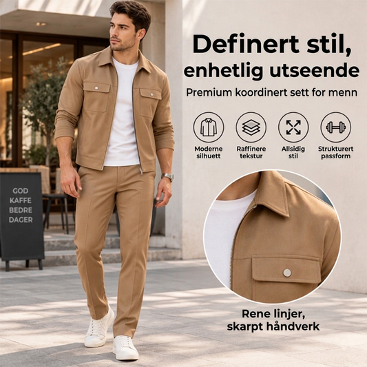 Herre tilfeldig stilig jakke og buksesett