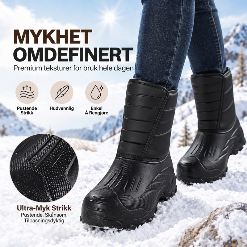Unisex, vannavstøtende snøstøvler med fôr av mykt pluss