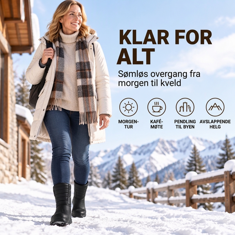 Unisex, vannavstøtende snøstøvler med fôr av mykt pluss