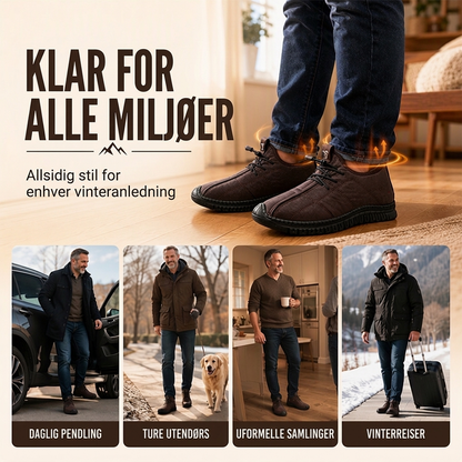 Herre sko med pelsfôr og sklisikker såle
