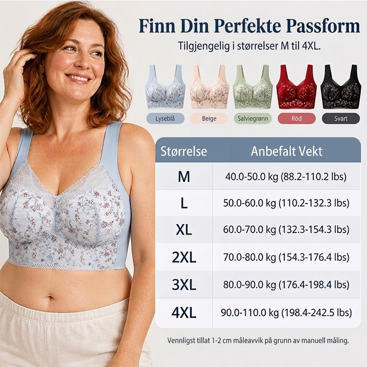 🔥Siste dag: Kjøp 1 og få 1 gratis 🔥 – Plus Size sømløs push-up-BH uten bøyle