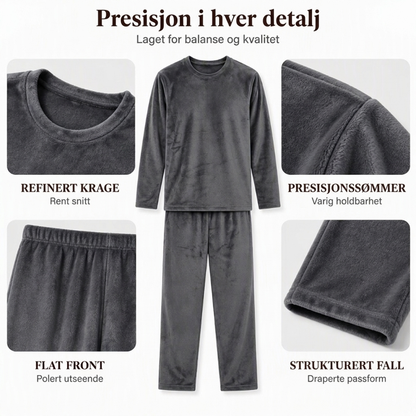 Koselig pyjamasett i termisk fløyel for menn
