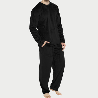 Koselig pyjamasett i termisk fløyel for menn