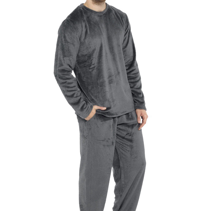 Koselig pyjamasett i termisk fløyel for menn