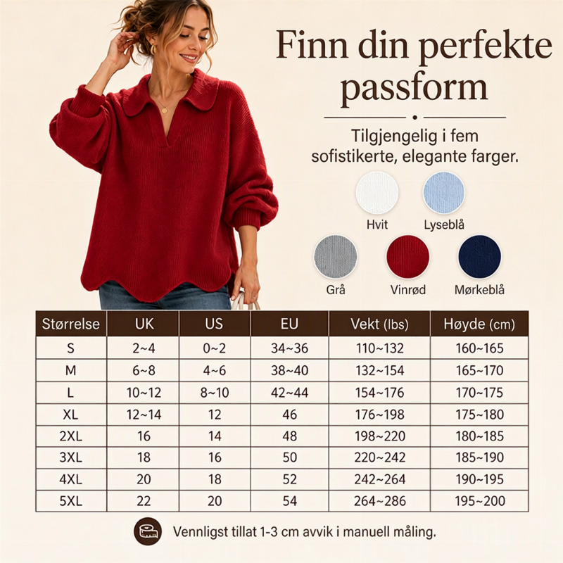 Damen elegant V-hals genser med lanternermer