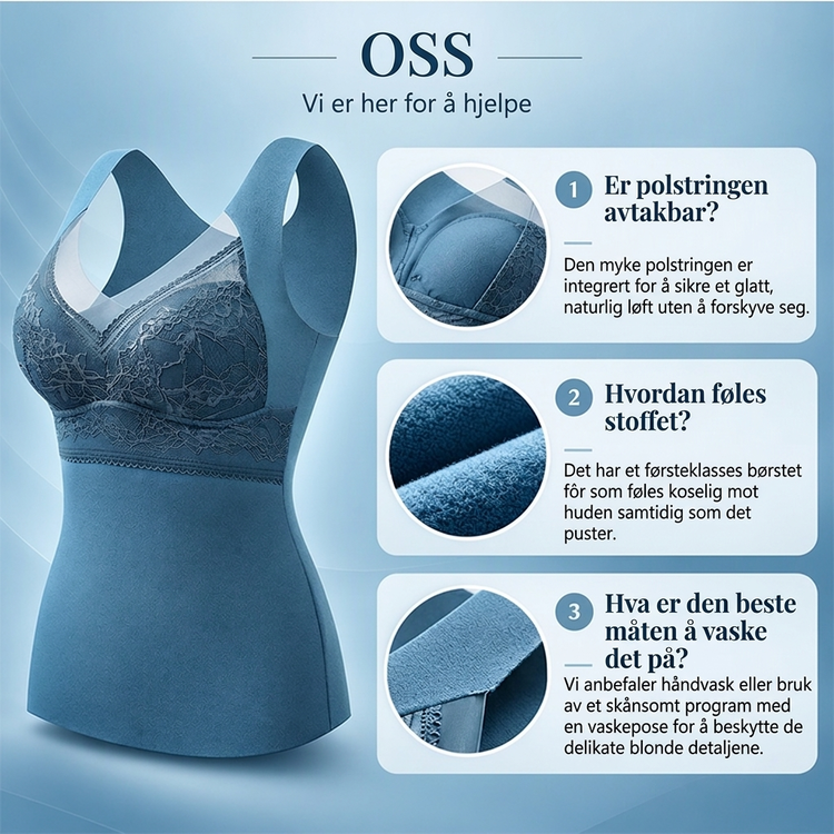 Slim fit-termisk topp for damer med innebygd BH