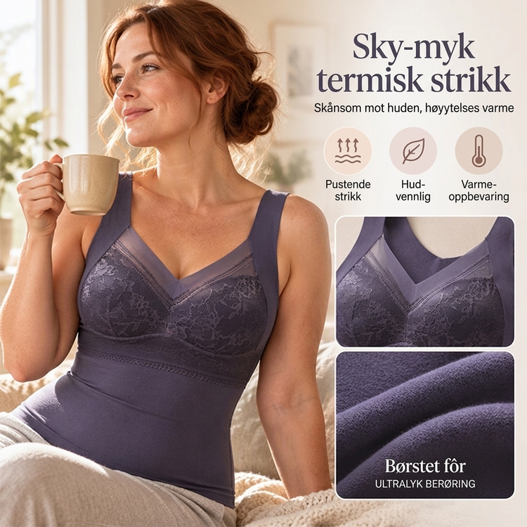 Slim fit-termisk topp for damer med innebygd BH