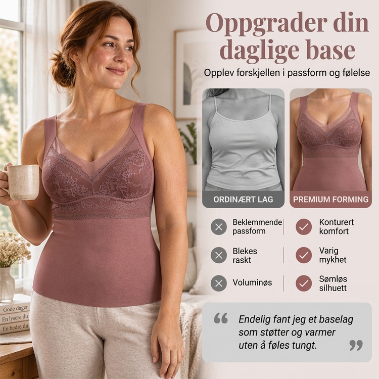 Slim fit-termisk topp for damer med innebygd BH