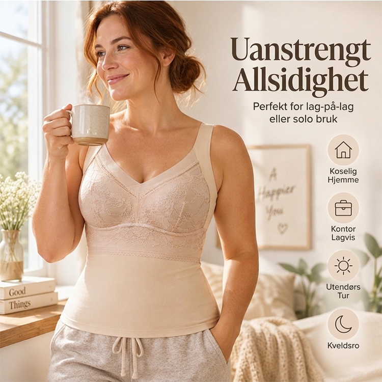 Slim fit-termisk topp for damer med innebygd BH