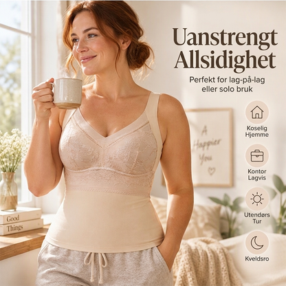 Slim fit-termisk topp for damer med innebygd BH